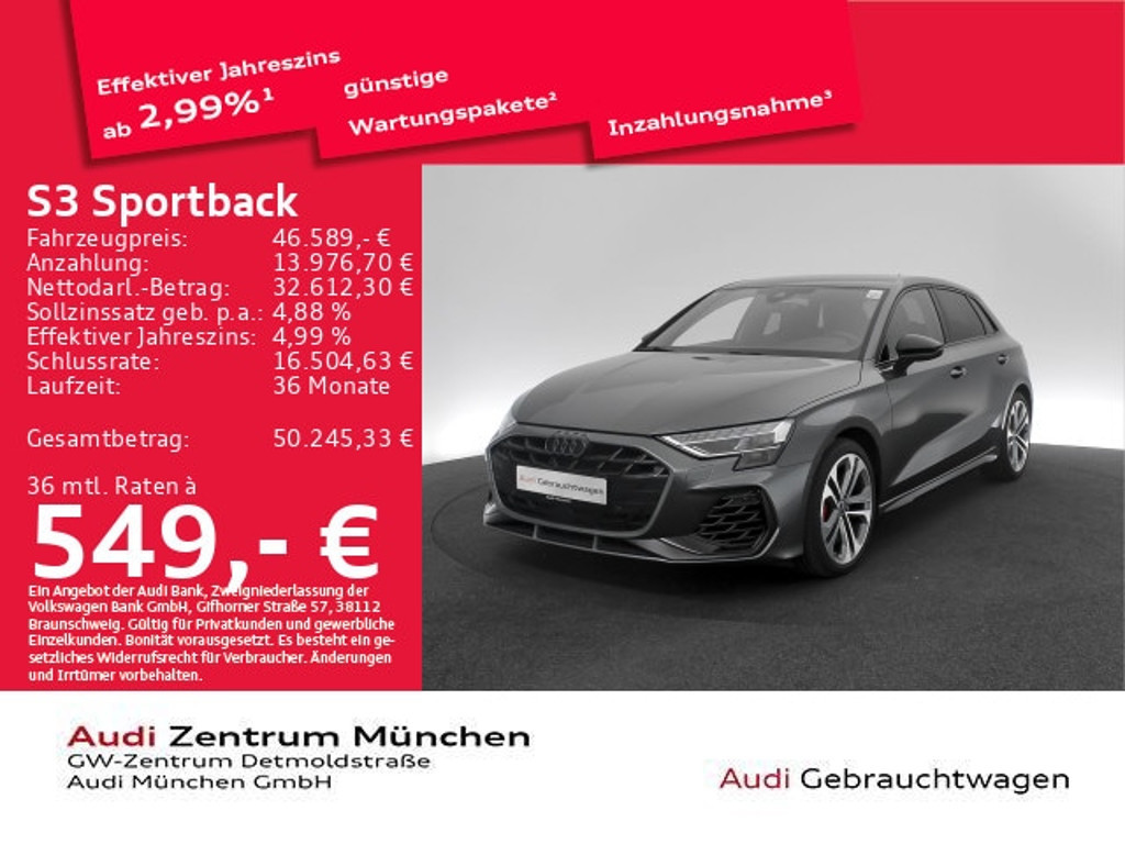 Audi S3 Sportback Quattro S-Tronic
