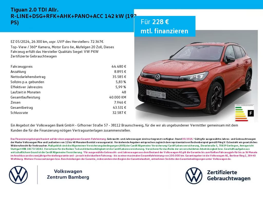 Volkswagen Tiguan DSG R-Line 2.0 TDI