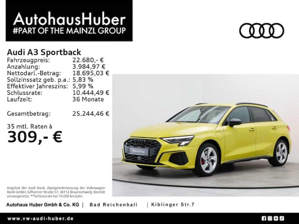 Audi A3 Sportback S-Line S-Tronic Hybride 45 TFSI
