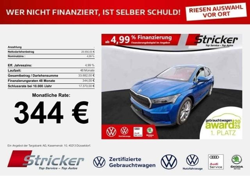 Skoda Enyaq iV iV80 344,-ohne Anzahlung Navi AHK Matrix L