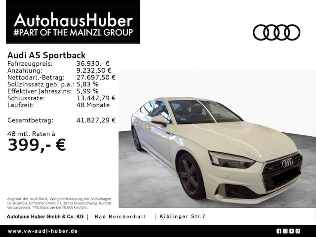 Audi A5 Sportback Quattro S-Tronic 45 TFSI