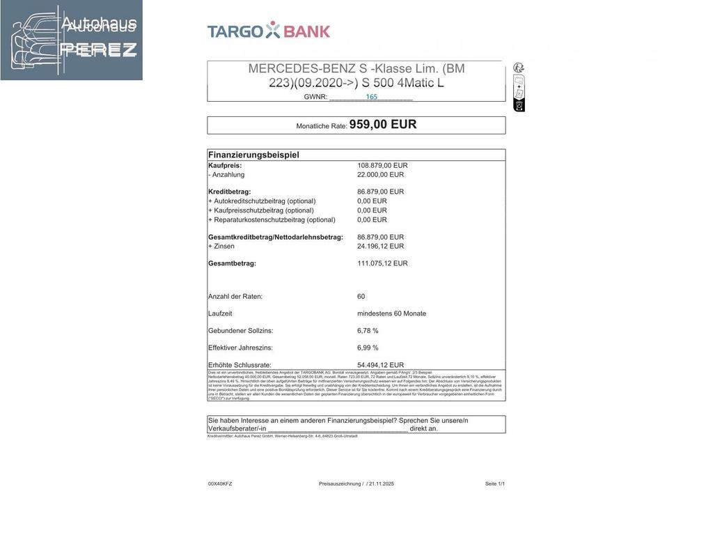 Mercedes-Benz S-Klasse