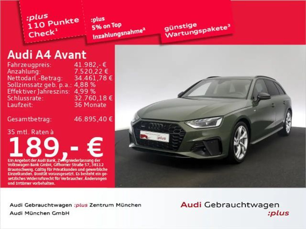 Audi A4 Quattro S-Line S-Tronic 40 TFSI
