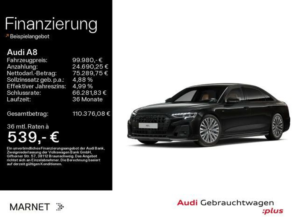 Audi A8 Quattro S-Line Hybride Lang 60 TFSI