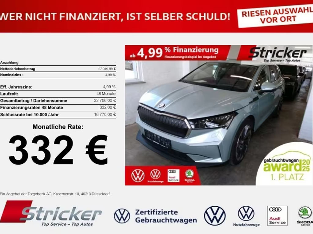Skoda Enyaq iV iV80 332,-ohne Anzahlung Pano Leder Matrix
