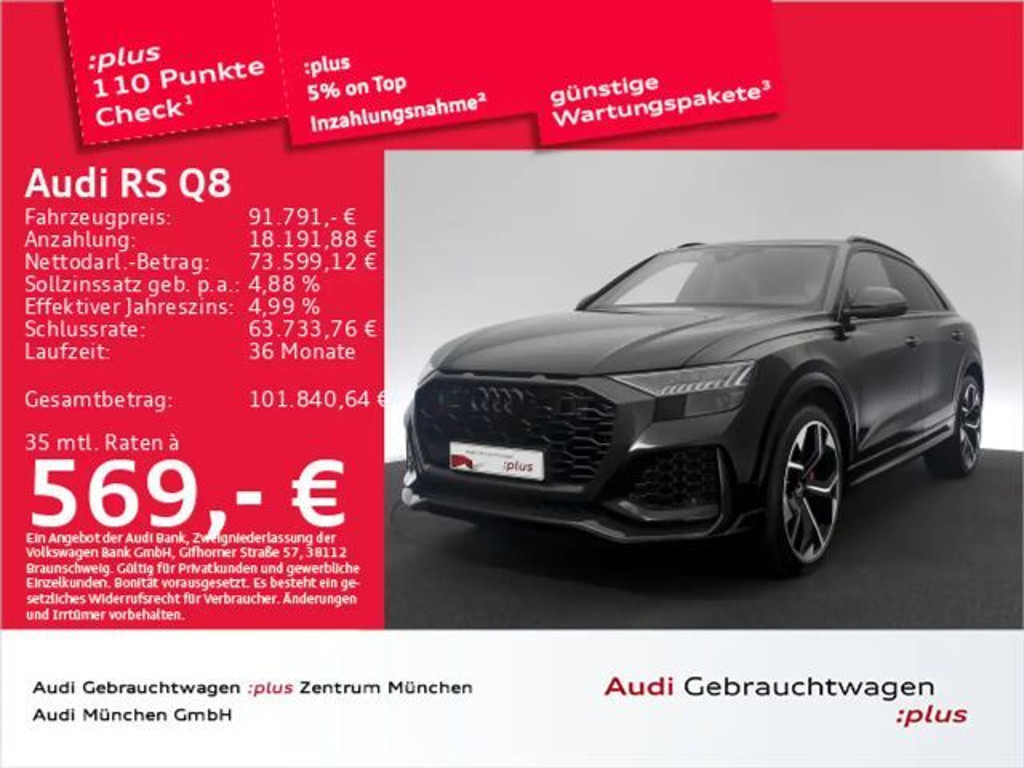 Audi RS Q8 tiptr. HD-Matrix/B&O/StdHzg/Carbon