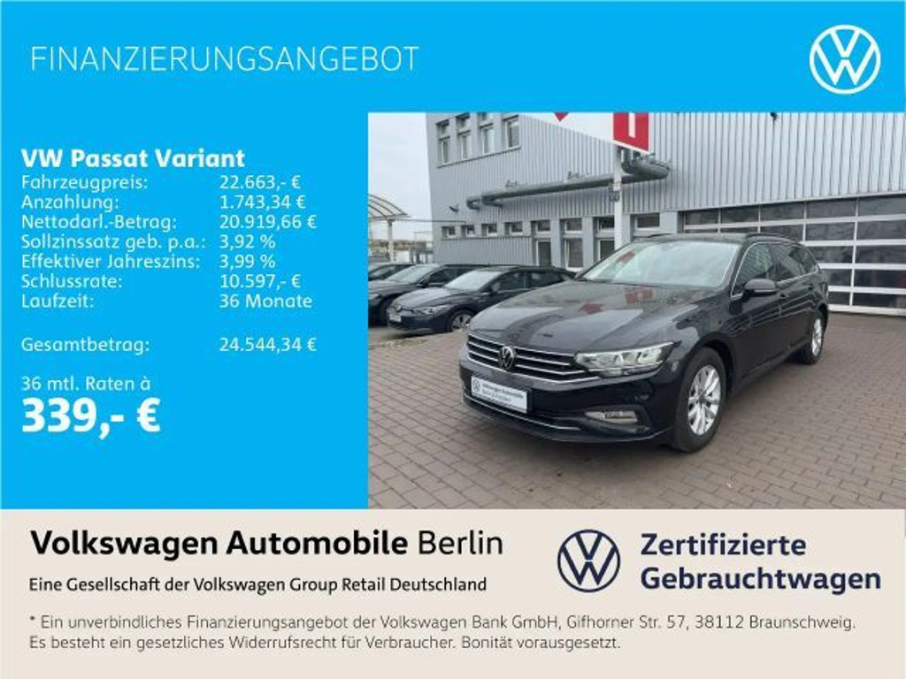 Volkswagen Passat Business DSG Variant 2.0 TDI