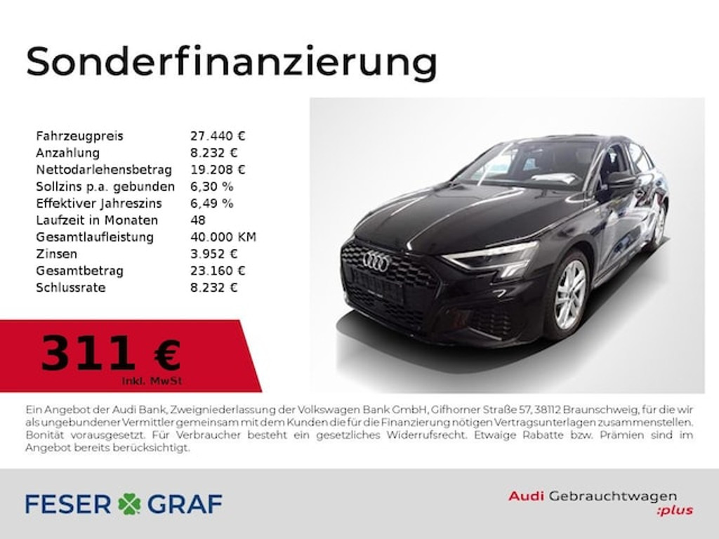 Audi A3 Sportback S-Line S-Tronic 35 TDI