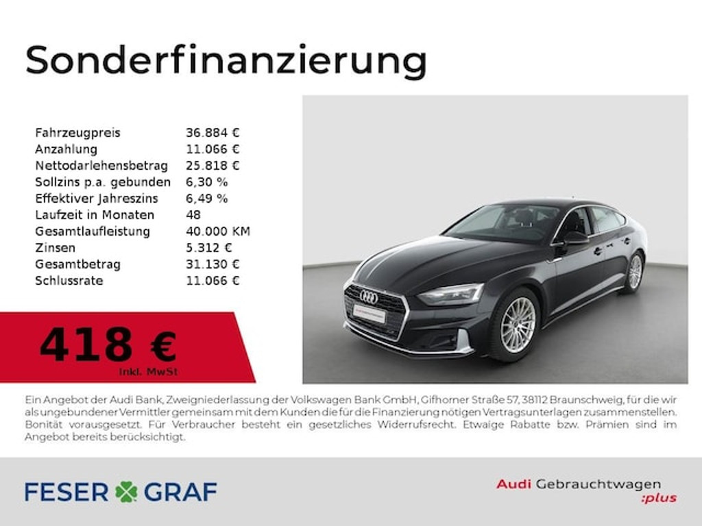 Audi A5 Sportback S-Tronic 40 TDI