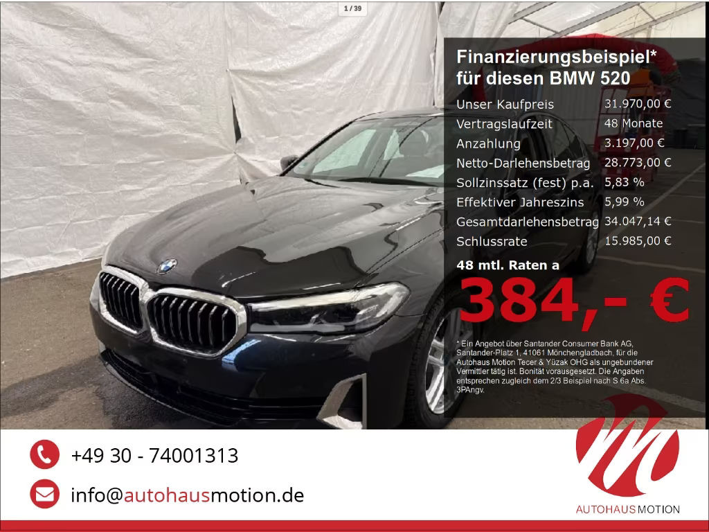 BMW 5 Serie 520 Luxury Line Sedan 520i