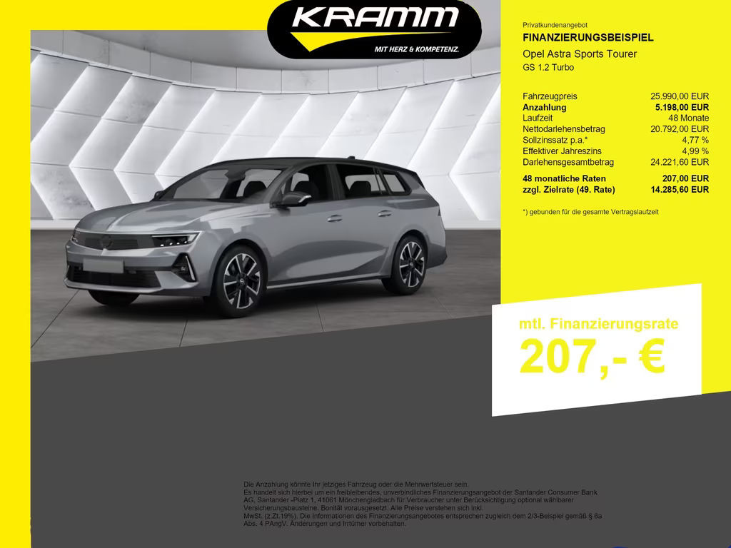Opel Astra Sports Tourer Grand Sport 1.2 Turbo Turbo GS-Line