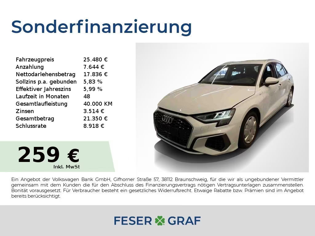 Audi A3 Sportback Sedan S-Line S-Tronic 35 TDI