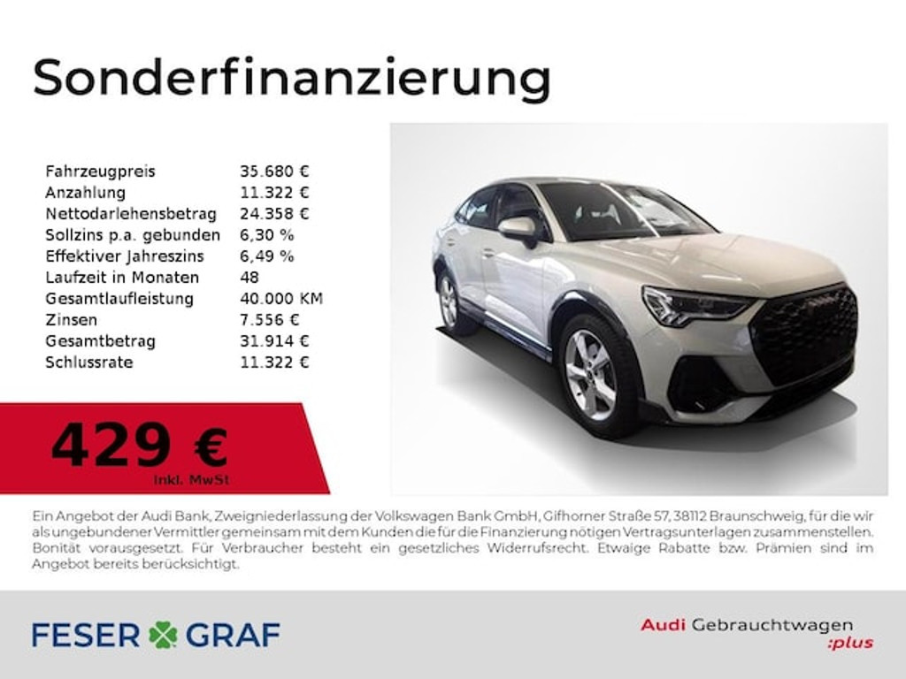 Audi Q3 Sportback Quattro S-Line S-Tronic 40 TFSI