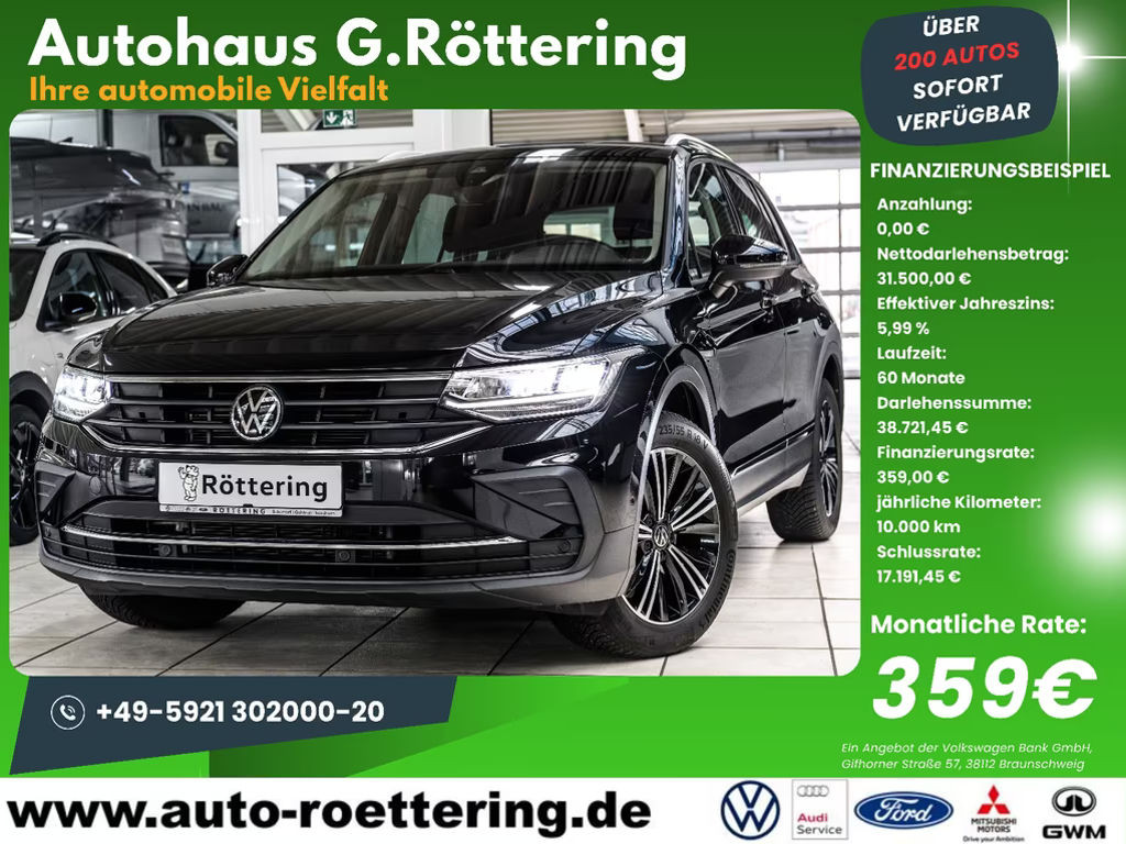 Volkswagen Tiguan Active+LED+NAVI+ACC+GJR+LHZ+SHZ+LANEASS.
