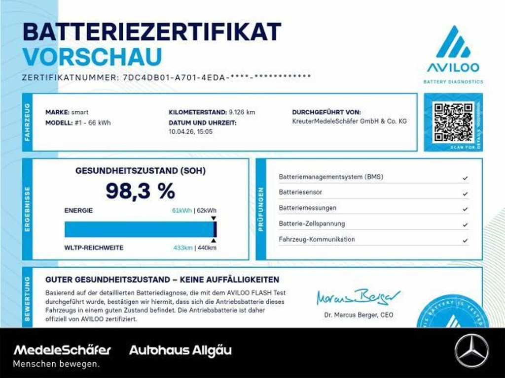 Smart #1 #1 Pulse AWD 66kWh Pano HeadUp Memory Keyless Navi