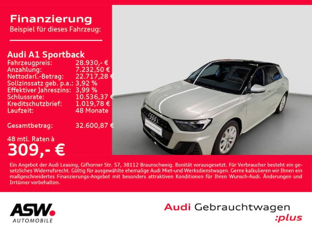 Audi A1 Sportback S-Line S-Tronic 25 TFSI
