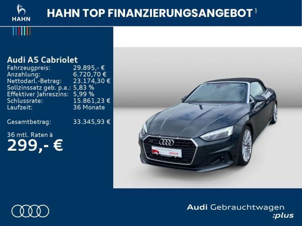 Audi A5 Cabriolet Quattro S-Tronic 40 TFSI