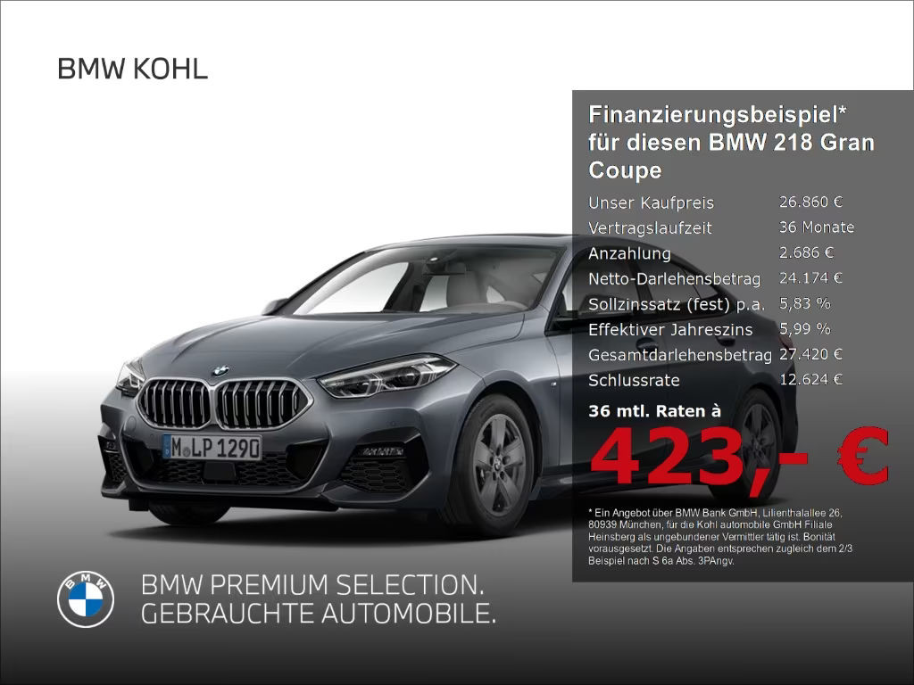 BMW 2 Serie 218 M-Sport Coupé Gran Coupé Sedan 218i