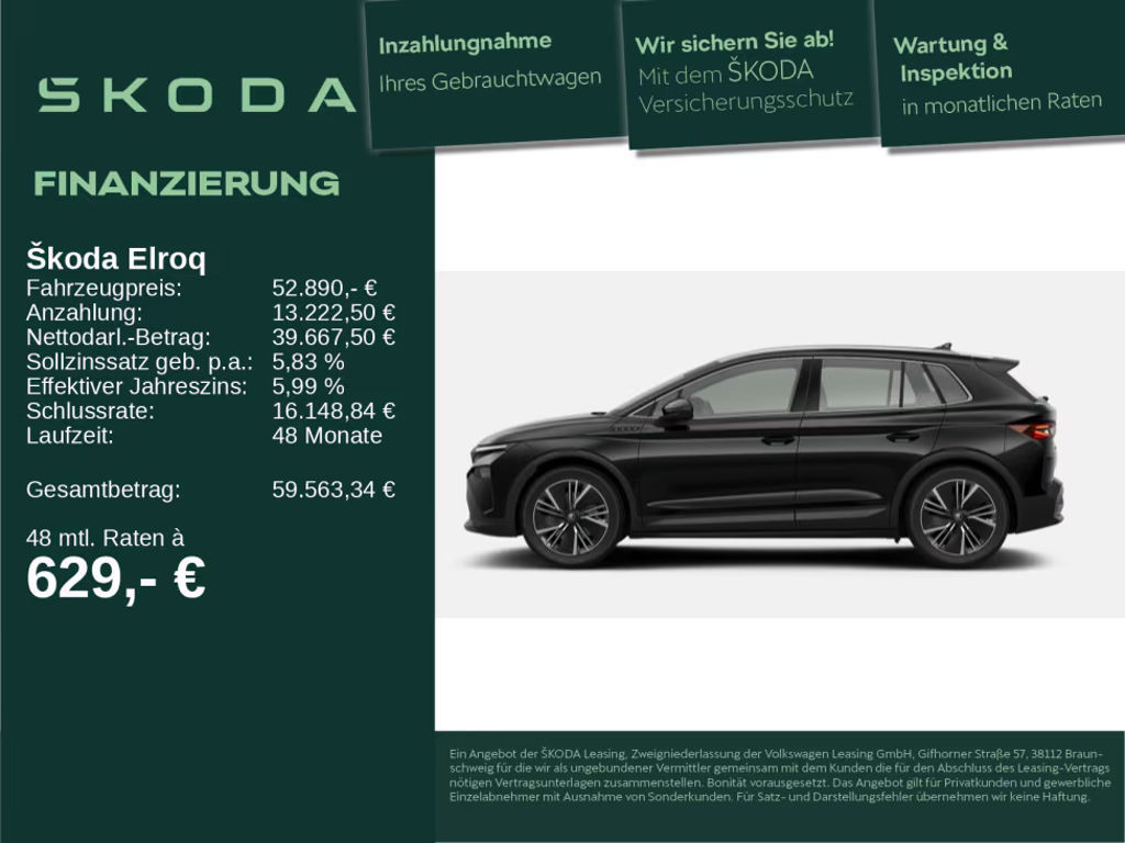 Skoda Elroq 85x L&K AHK NAV 360°KAM HuD LEDER 4xSHZ
