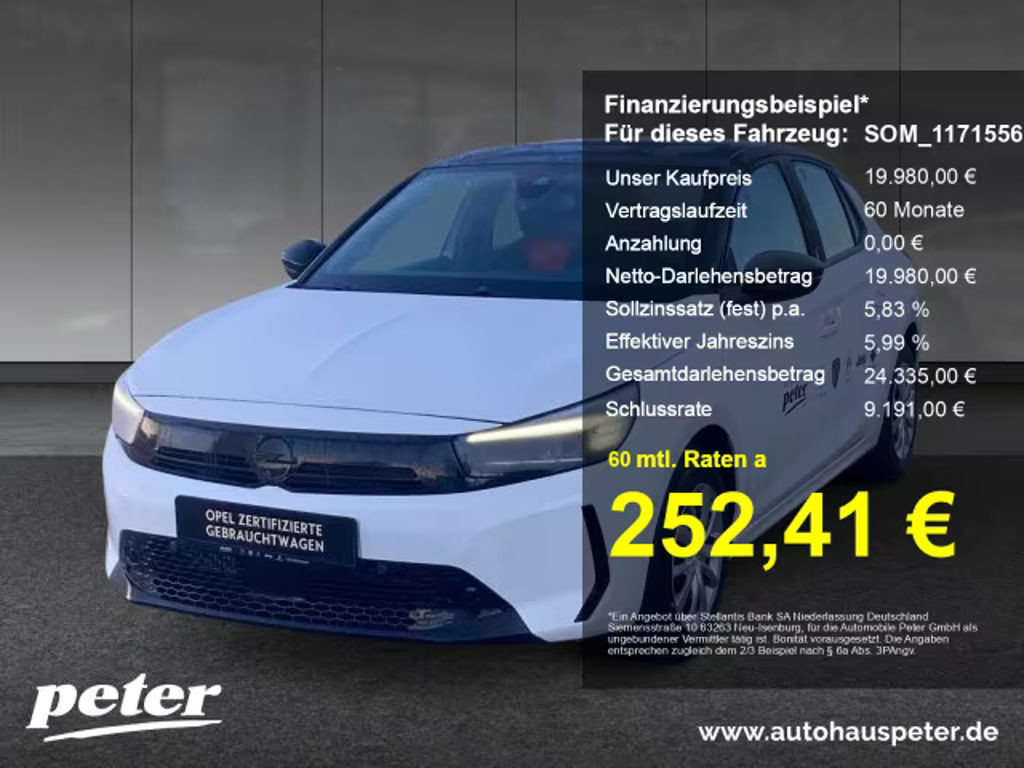 Opel Corsa F 1.2 YES +Lenkradheizung+SHZ+LED+