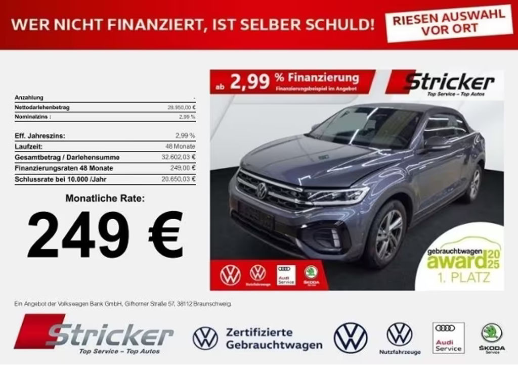 Volkswagen T-Roc DSG Cabriolet R-Line 1.5 TSI