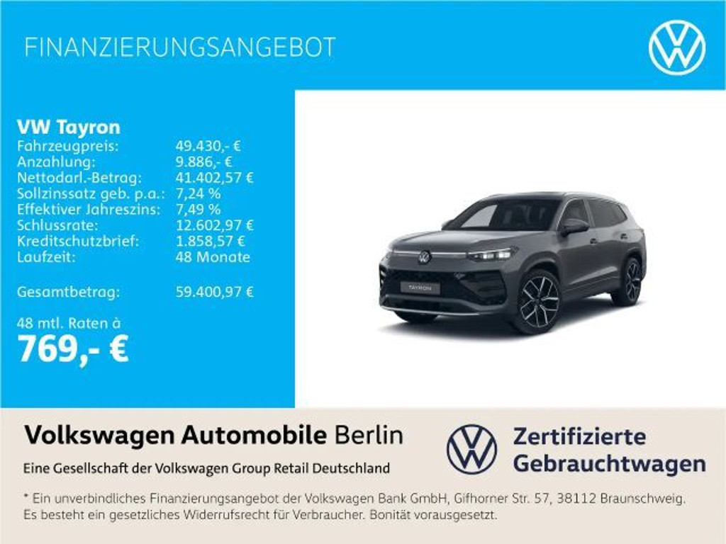 Volkswagen Tayron 4Motion DSG R-Line 2.0 TDI