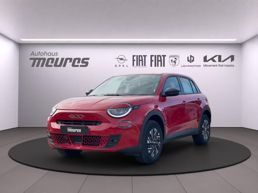 Fiat 600e Hybrid 110 PS, Rot, DCT, Allwetter LED-Schei