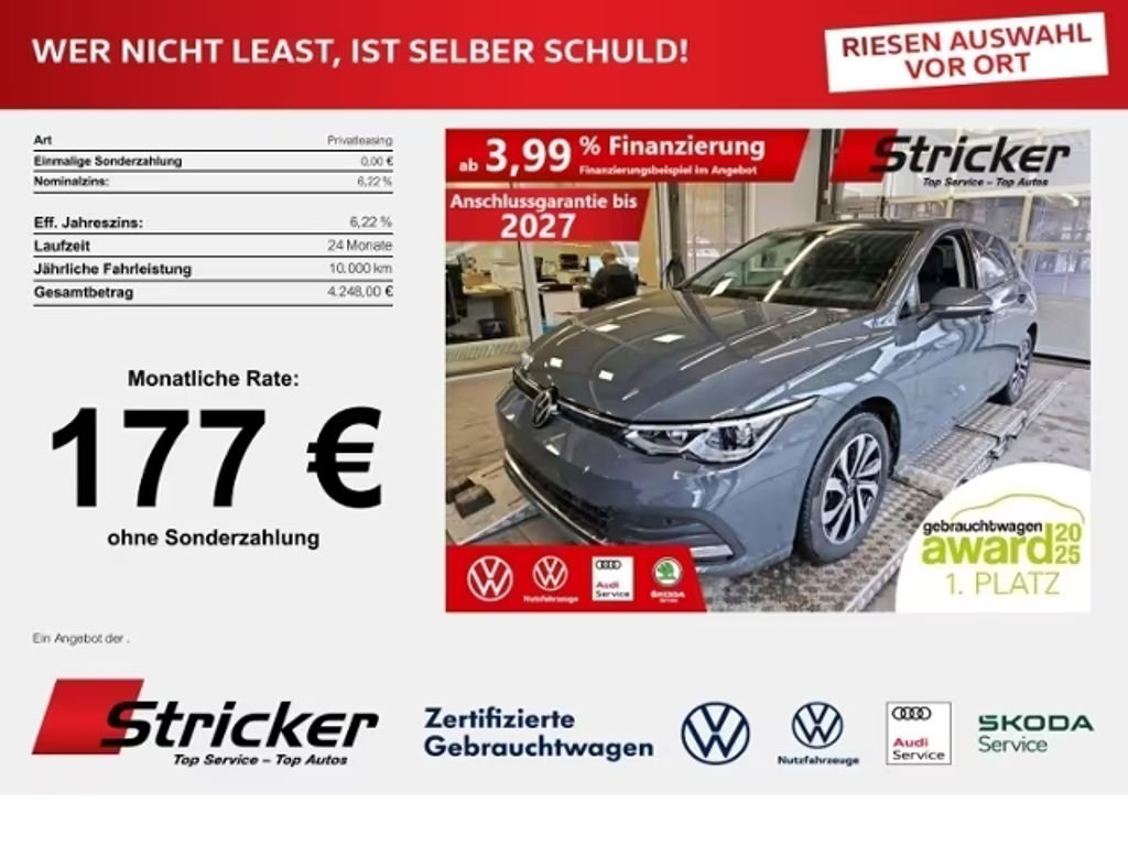 Volkswagen Golf Active 1.5TSI 177,-ohne Anzahlung Standh. T