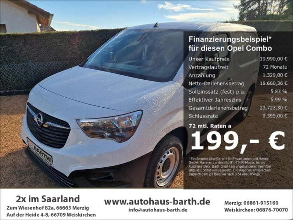 Opel Combo E Cargo, Klima, Tempomat Berganfahrass. Re