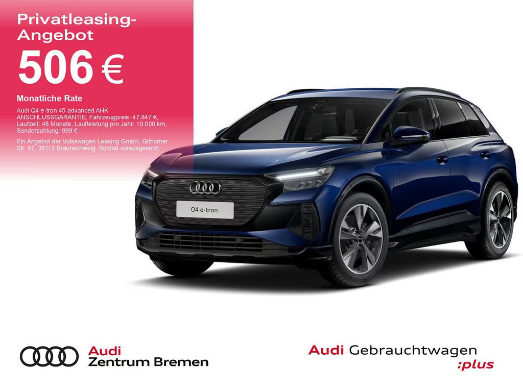 Audi Q4 e-tron 45 advanced AHK ANSCHLUSSGARANTIE Navi