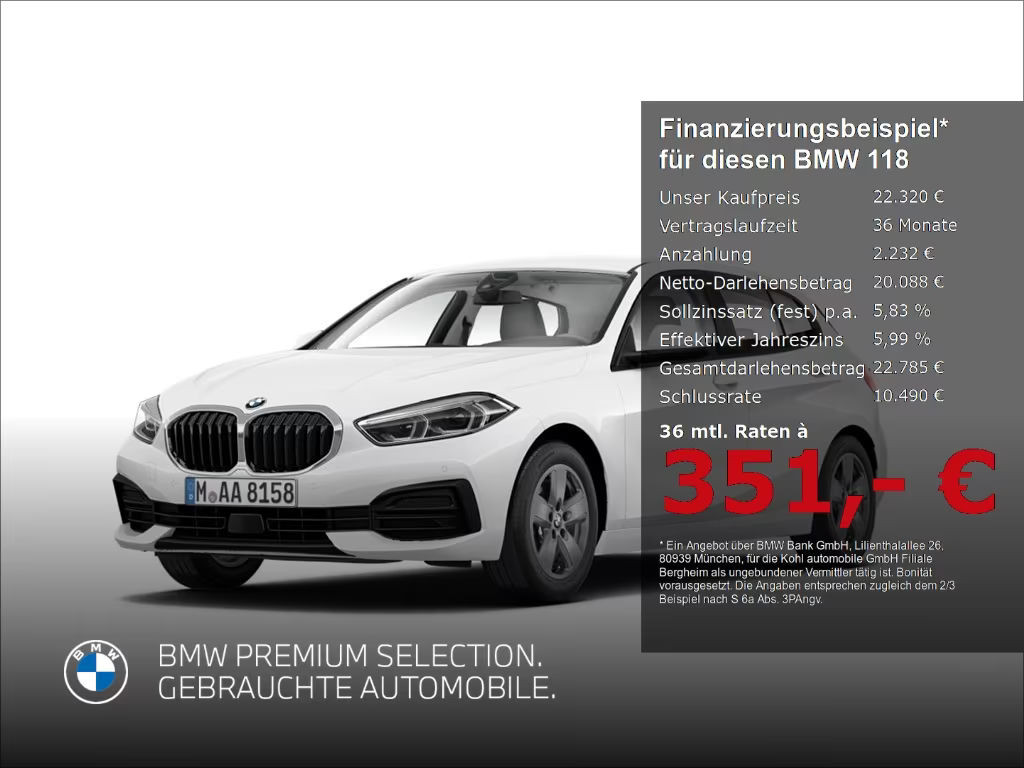 BMW 1 Serie 118 Advantage pakket Sedan 118i