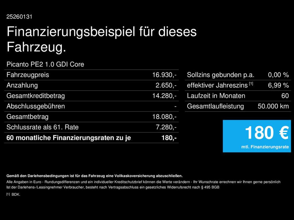 Kia Picanto PE2 1.0 GDI Core
