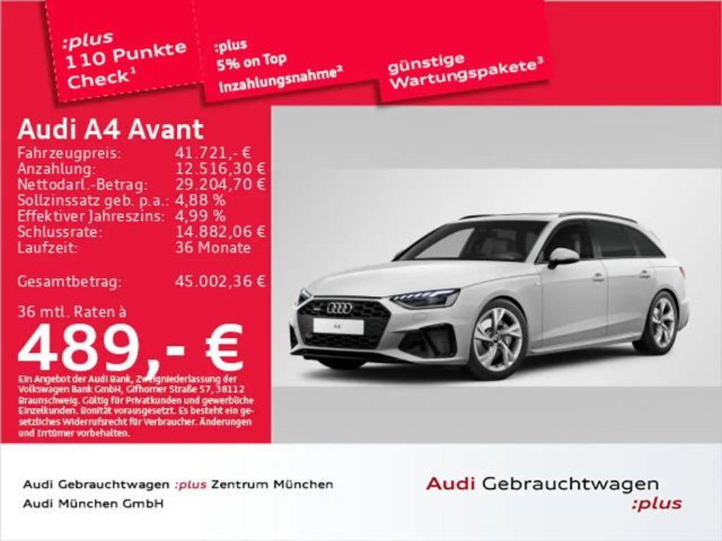 Audi A4 Quattro S-Line S-Tronic 40 TFSI