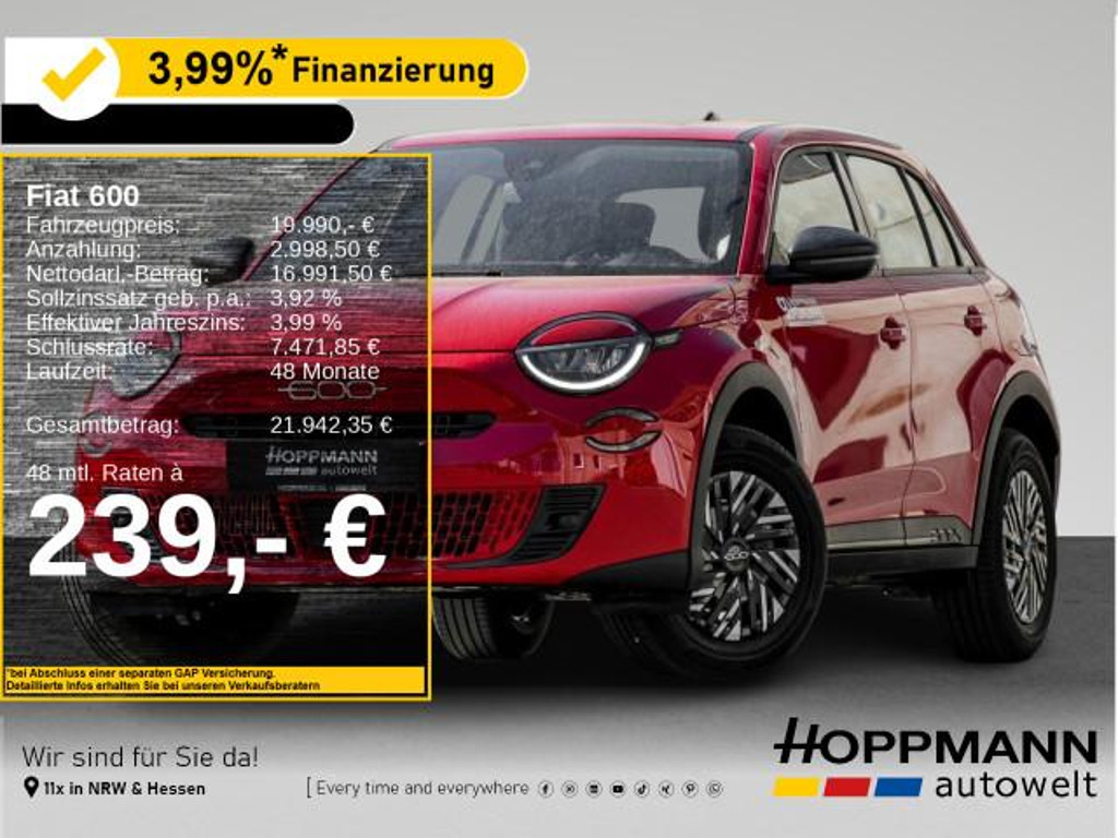 Fiat 600e *AUTOMATIK*Tempomat*Android Auto