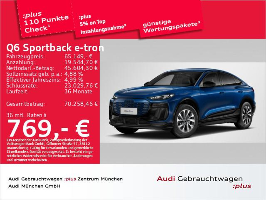 Audi Q6 e-tron Sportback S-Line Performance