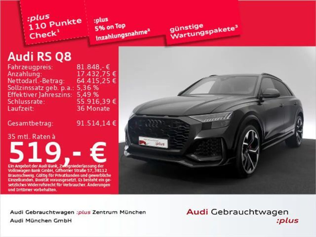 Audi RS Q8 tiptr. HD-Matrix/B&O/StdHzg/Carbon