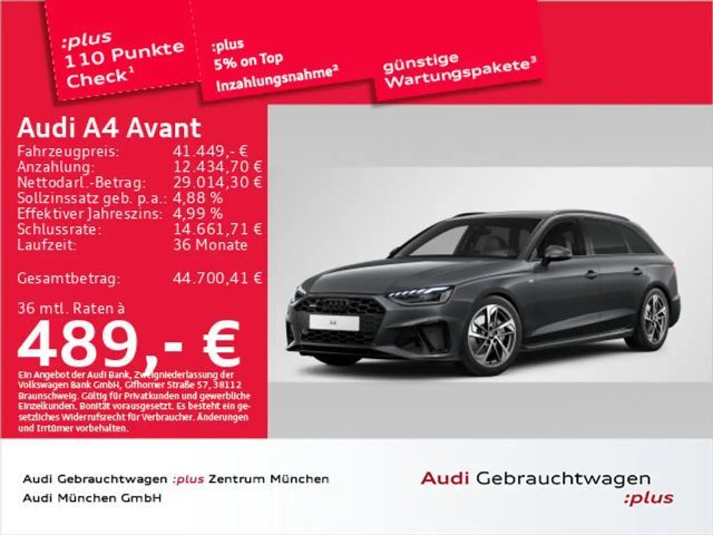 Audi A4 Quattro S-Line S-Tronic 40 TFSI