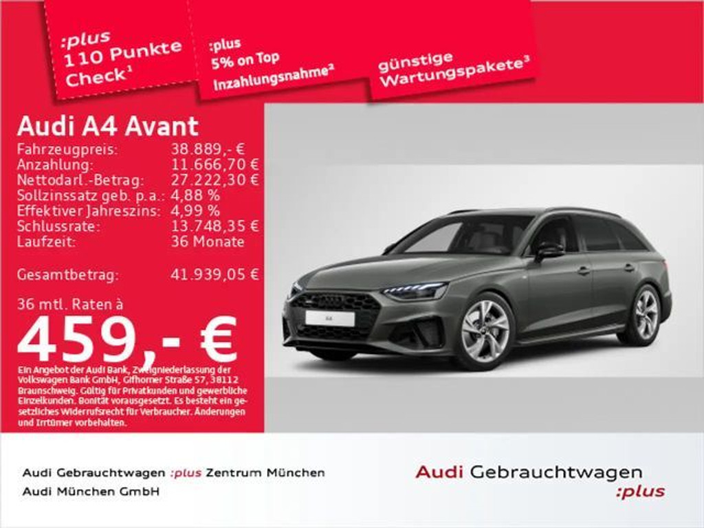 Audi A4 Quattro S-Line S-Tronic 40 TFSI