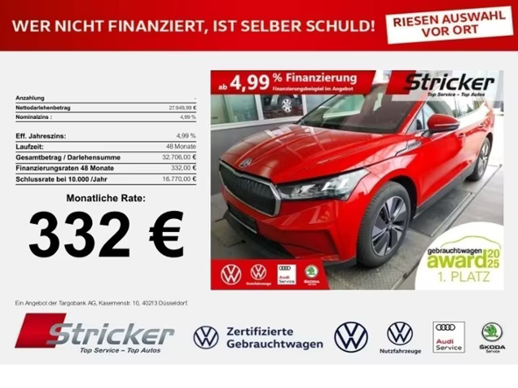 Skoda Enyaq iV iV60 332,-ohne Anzahlung Navi AHK Pano