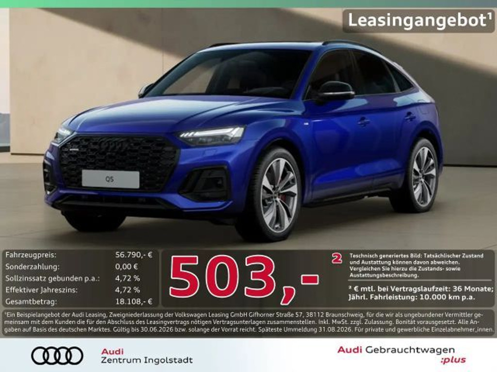 Audi Q5 Sportback Quattro S-Line Hybride 55 TFSI
