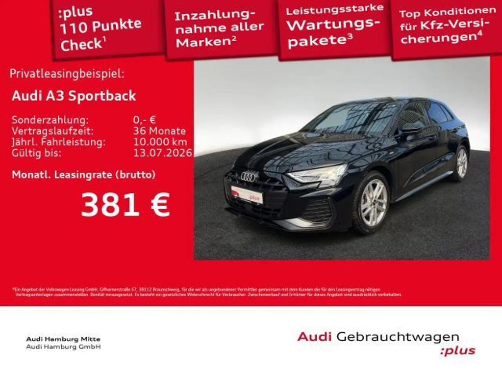 Audi A3 Sedan S-Line S-Tronic Hybride 40 TFSI