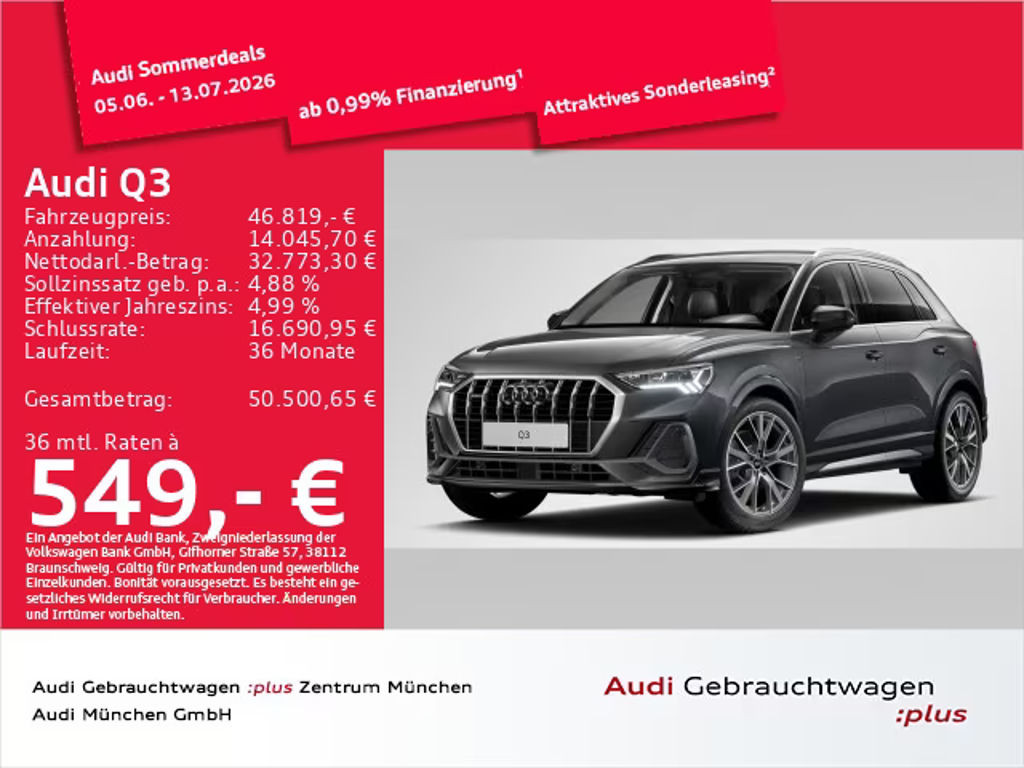 Audi Q3 Quattro S-Line S-Tronic 45 TFSI