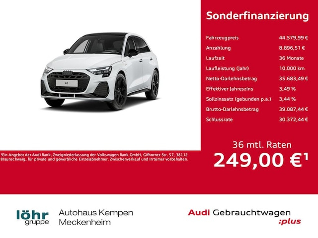 Audi A3 Sportback S-Line S-Tronic Hybride 40 TFSI