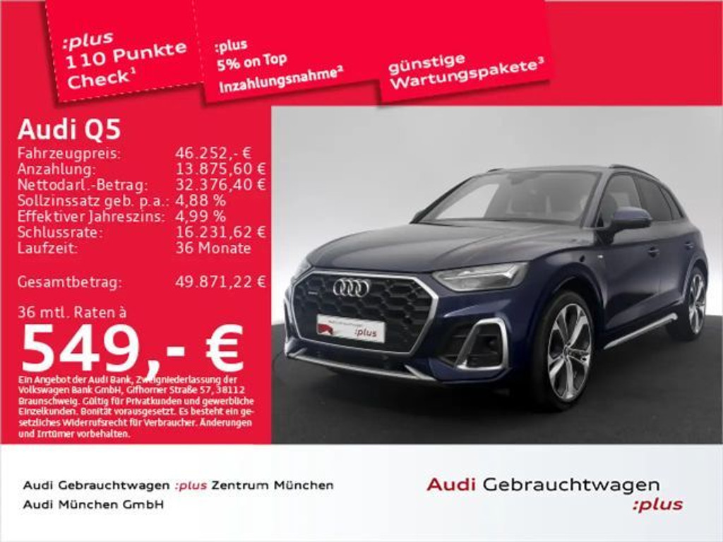 Audi Q5 Quattro S-Line S-Tronic Hybride 55 TFSI