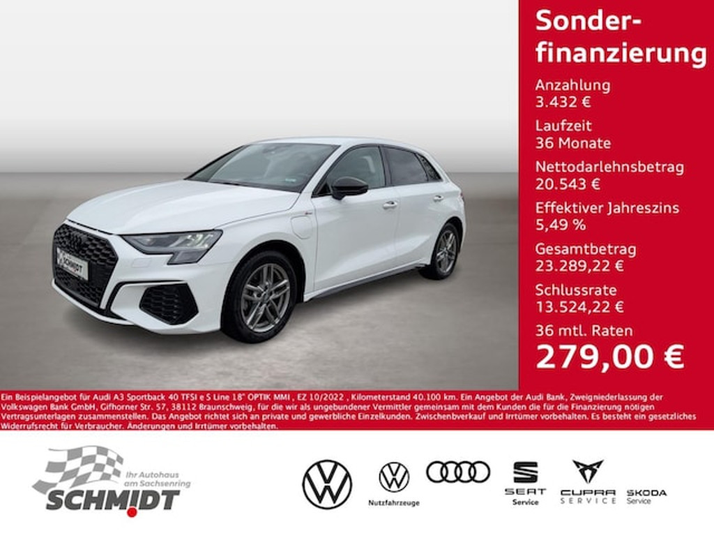 Audi A3 Sportback S-Line S-Tronic Hybride 40 TFSI