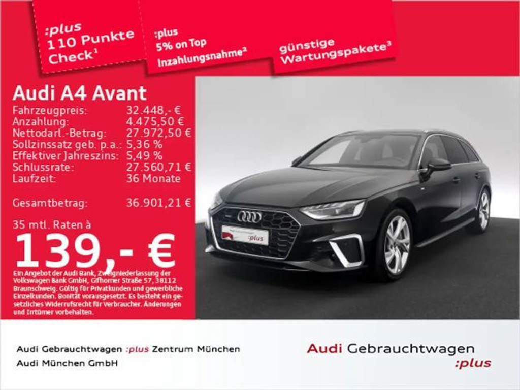 Audi A4 Quattro S-Line S-Tronic 40 TFSI