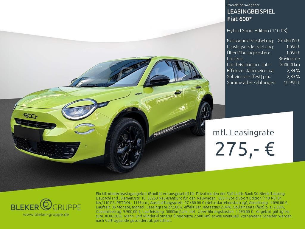 Fiat 600e Hybrid Sport Edition (110 PS)