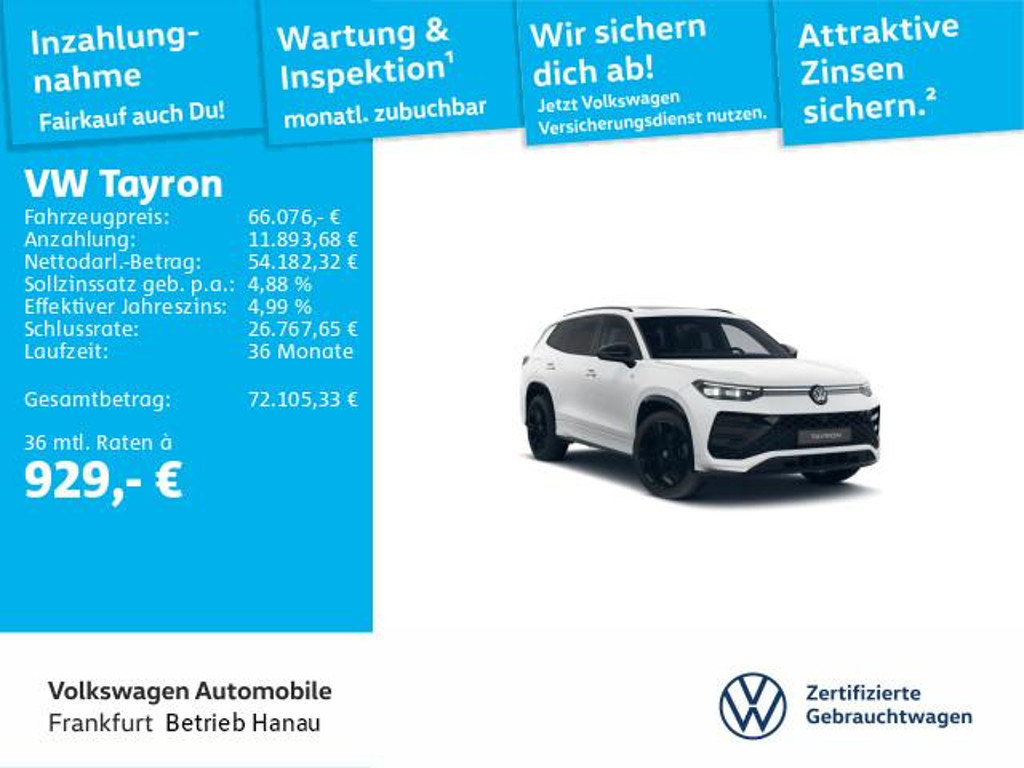 Volkswagen Tayron 4Motion DSG R-Line 2.0 TSI