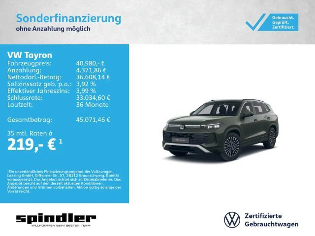 Volkswagen Tayron DSG Life 2.0 TDI