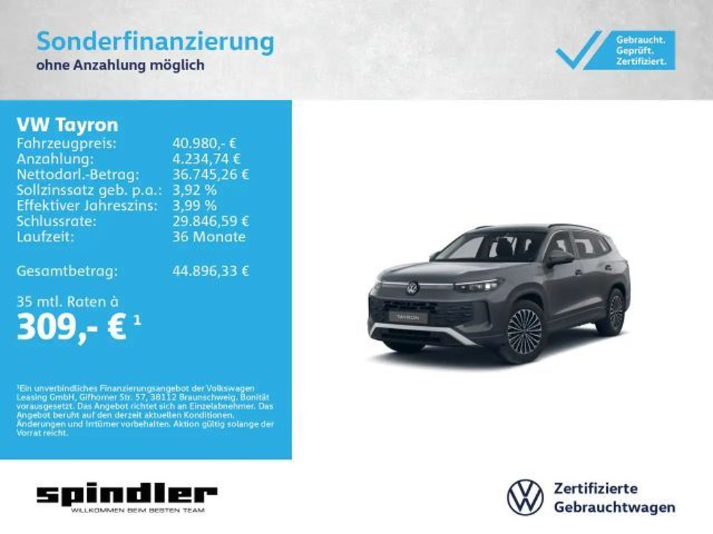 Volkswagen Tayron DSG Life eHybrid